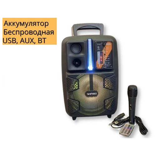 Автономна акустична система XPRO QS-2805 валіза 30Вт, USB, SD, FM радіо, Bluetooth, 1 мікрофон, ДУ чорна (QS-2805) фото №2