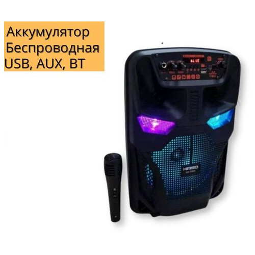Автономна акустична система XPRO QS-5805 валіза 30Вт, USB, SD, FM радіо, Bluetooth, 1 мікрофон, ДУ чорна (QS-5805) фото №2