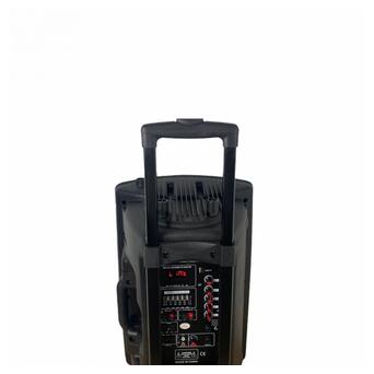 Акумуляторна акустична система XPRO BT-150D колонка валіза 180Вт USB, SD, FM радіо, Bluetooth, 2 радіомікрофони, ДУ чорна (4383) фото №3