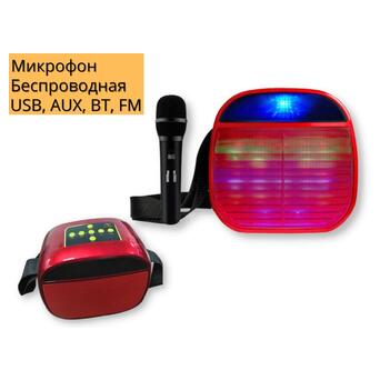 Колонка портативна XPRO A25 15Вт з мікрофоном USB, AUX, FM, Bluetooth червона(A25) фото №2
