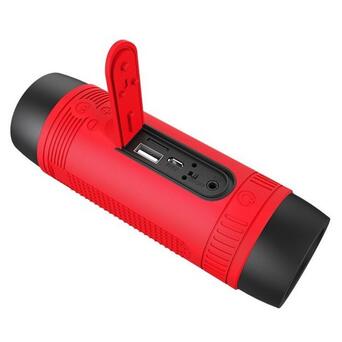 Колонка портативна XPRO S1 5Вт с фонариком USB, AUX, FM, Bluetooth синя/червона/чорна(SPSS1) фото №3