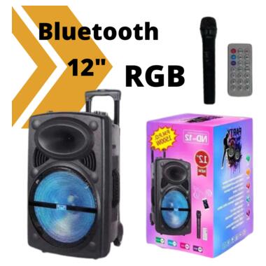 Професійна акустична система XPRO NDR-12 караоке Bluetooth мікрофон RGB пульт (MER-15678_3136) фото №2