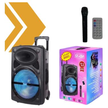 Професійна акустична система XPRO NDR-12 караоке Bluetooth мікрофон RGB пульт (MER-15678_3136) фото №1