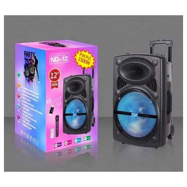 Професійна акустична система XPRO NDR-12 караоке Bluetooth мікрофон RGB пульт (MER-15678_3136) фото №4