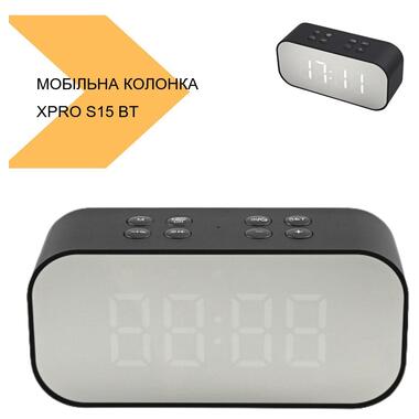 Мобильная колонка с часами S15 BT черного цвета XPRO. (43657-S15 BT_166) фото №2