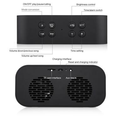 Мобильная колонка с часами S15 BT черного цвета XPRO. (43657-S15 BT_166) фото №5