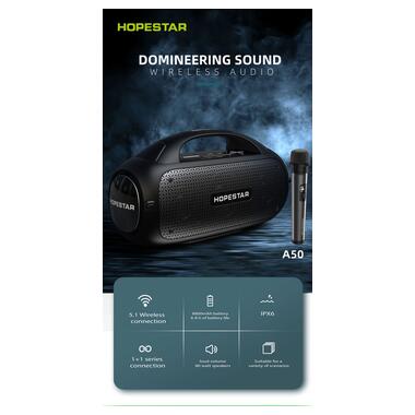 Колонка Bluetooth XPRO 80 Вт Hopestar A50 41750-A50_3453 с микрофоном и ручкой фото №2