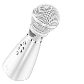 Мікрофон - колонка Hoco BK6 Hi-song K song мікрофон Bluetooth білий фото №1