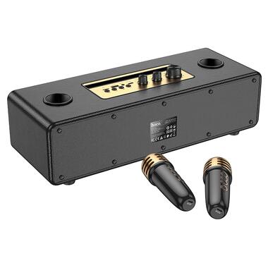 Портативная колонка HOCO BS63 Graceful wireless dual-mic BT speaker Black (6942007634458) фото №7
