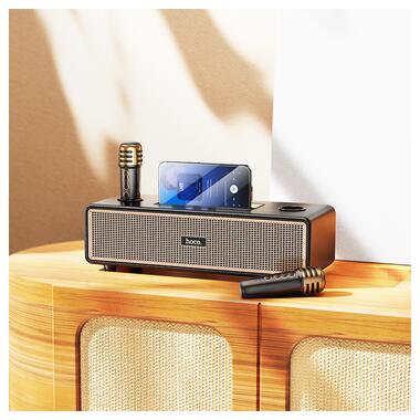 Портативная колонка HOCO BS63 Graceful wireless dual-mic BT speaker Black (6942007634458) фото №8