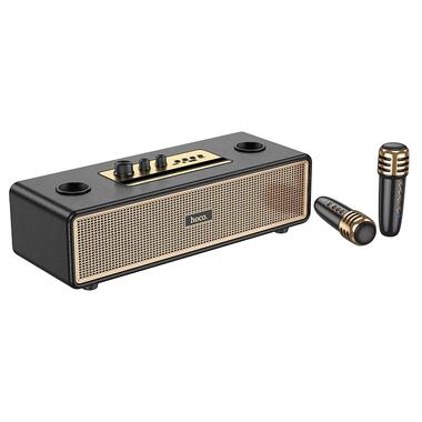 Портативная колонка HOCO BS63 Graceful wireless dual-mic BT speaker Black (6942007634458) фото №3