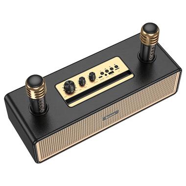 Портативная колонка HOCO BS63 Graceful wireless dual-mic BT speaker Black (6942007634458) фото №4