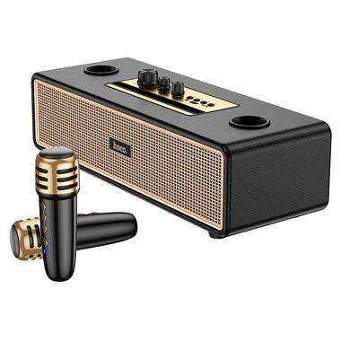 Портативная колонка HOCO BS63 Graceful wireless dual-mic BT speaker Black (6942007634458) фото №6