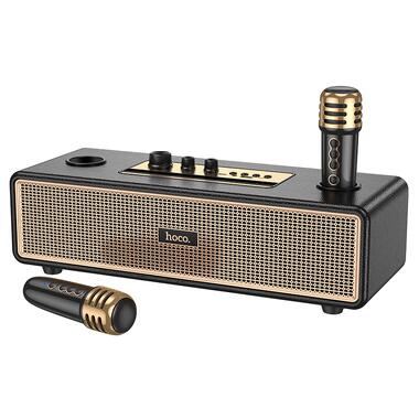 Портативная колонка HOCO BS63 Graceful wireless dual-mic BT speaker Black (6942007634458) фото №1