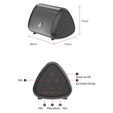 Акустика XDOBO BMTL TRY &; GO Mini IPX6 черная фото №5