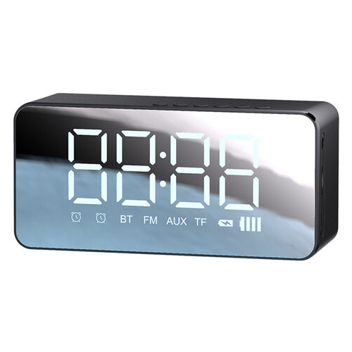 Bluetooth колонка + годинник Usams US-YX007 FM-Tuner AUX BT5.0 Чорний фото №1