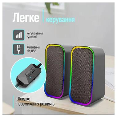 Акустическая система ColorWay Aura 2.0 USB/Bluetooth Gray (CW-SPU02GR) фото №8