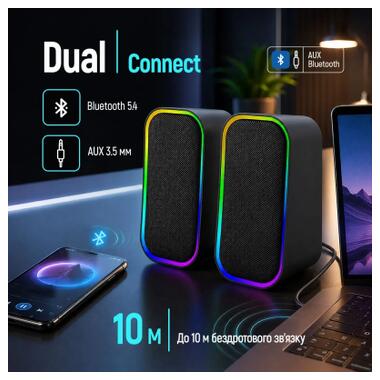 Акустическая система ColorWay Aura 2.0 USB/Bluetooth Gray (CW-SPU02GR) фото №6