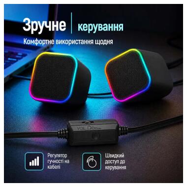Акустическая система ColorWay Cubix 2.0 RGB USB Black (CW-SPU05BK) фото №9