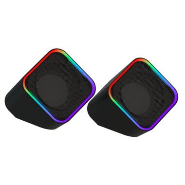 Акустическая система ColorWay Cubix 2.0 RGB USB Black (CW-SPU05BK) фото №2