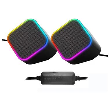 Акустическая система ColorWay Cubix 2.0 RGB USB Black (CW-SPU05BK) фото №1