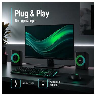 Акустическая система ColorWay PulseRing 2.0 RGB USB Black (CW-SPU04BK) фото №8