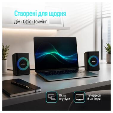 Акустическая система ColorWay PulseRing 2.0 RGB USB Black (CW-SPU04BK) фото №9