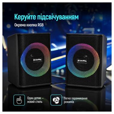Акустическая система ColorWay PulseRing 2.0 RGB USB Black (CW-SPU04BK) фото №7