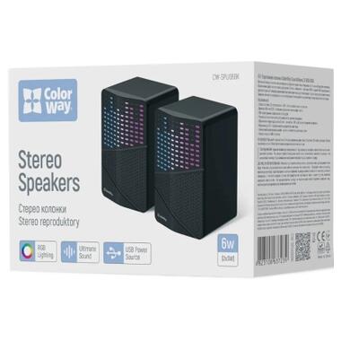 Акустическая система ColorWay SoundWave 2.0 RGB USB Black (CW-SPU06BK) фото №4