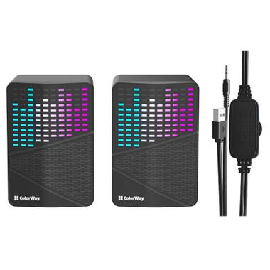 Акустическая система ColorWay SoundWave 2.0 RGB USB Black (CW-SPU06BK) фото №2