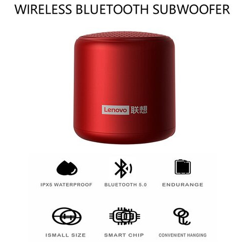 Портативна колонка Lenovo L01 TWS Bluetooth Speaker 3W IPX5 Red фото №3