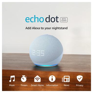 Smart колонка Amazon Echo Dot with clock (5th Generation) Cloud Blue фото №2