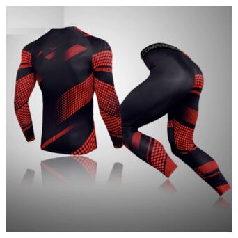 Комплект для тренувань компресійний одяг LHPWTQ 3XL чорно-червоний фото №10
