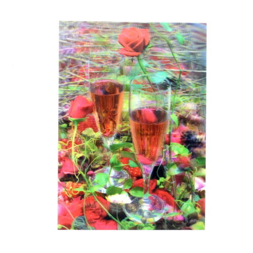 Вітальна листівка 3D Червона троянда H фото №1