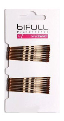 Невидимка для волос Bifull Professional Clip Flat Bronze 59 мм 18 шт (BFUTI40509)  фото №1