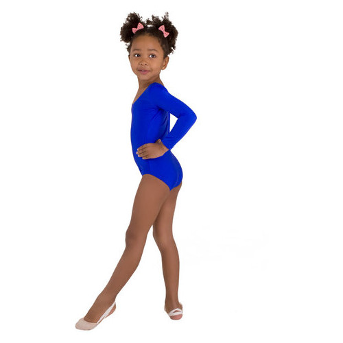 Детский спортивный боди для танцев и гимнастики VS-Sport DR-57-B синий Размер 32 (рост 122-128 см) фото №1