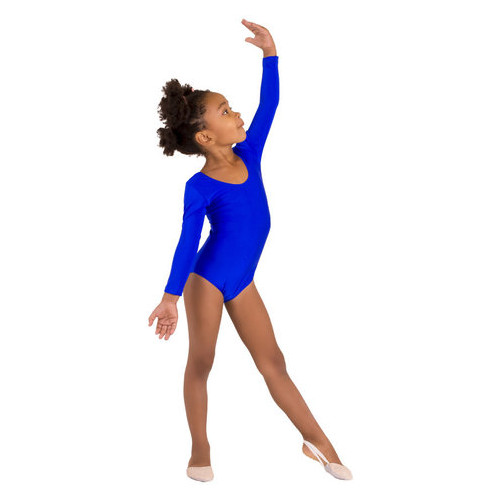Детский спортивный боди для танцев и гимнастики VS-Sport DR-57-B синий Размер 32 (рост 122-128 см) фото №3