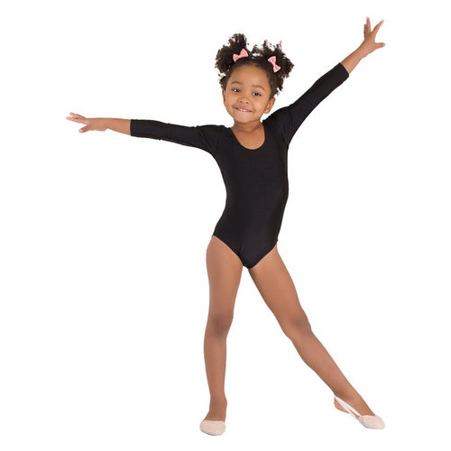 Детский спортивный боди для танцев и гимнастики VS-Sport DR-57-BK  черный Размер 32 (рост 122-128 см) фото №3
