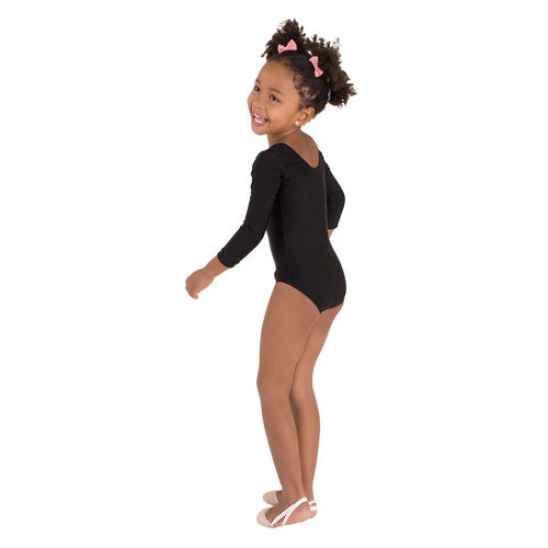 Детский спортивный боди для танцев и гимнастики VS-Sport DR-57-BK  черный размер 44(объем груди 88 см) фото №4