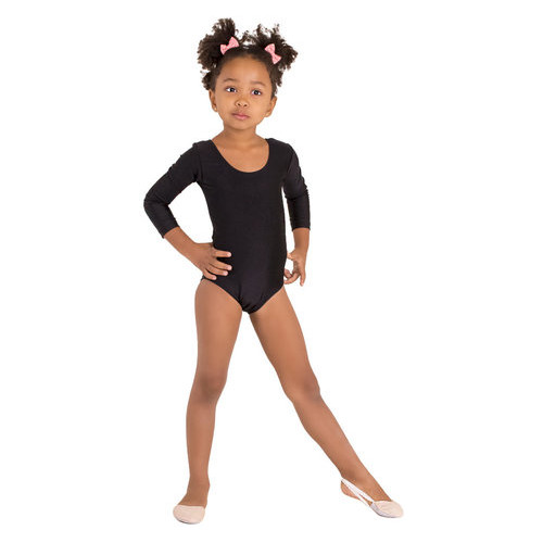 Детский спортивный боди для танцев и гимнастики VS-Sport DR-57-BK  черный размер 44(объем груди 88 см) фото №2