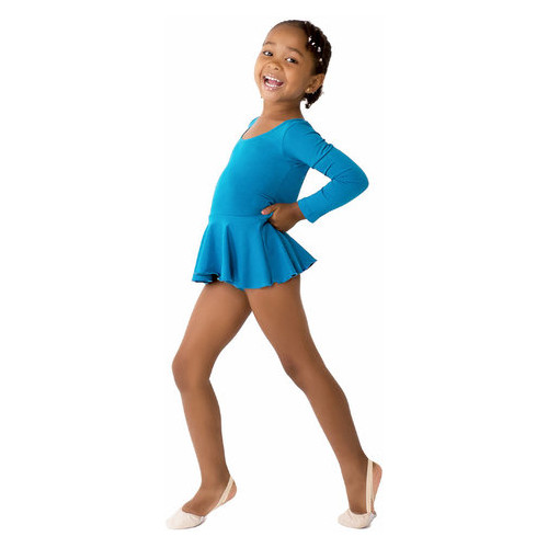 Детский спортивный боди с юбочкой для танцев и гимнастики VS-Sport CO-3376-BL аквамарин размер L(134-140) фото №6