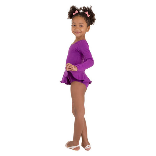 Детский спортивный боди с юбочкой для танцев и гимнастики VS-Sport CO-3376-V сливовый размер L(134-140 см) фото №2