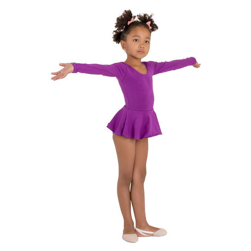 Детский спортивный боди с юбочкой для танцев и гимнастики VS-Sport CO-3376-V сливовый размер L(134-140 см) фото №1