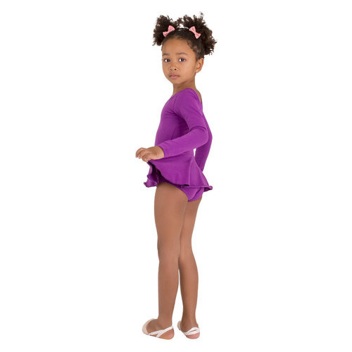 Детский спортивный боди с юбочкой для танцев и гимнастики VS-Sport CO-3376-V сливовый размер L(134-140 см) фото №3