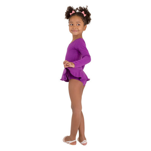 Детский спортивный боди с юбочкой для танцев и гимнастики VS-Sport CO-3376-V сливовый размер L(134-140 см) фото №4