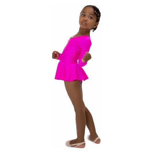 Детский спортивный боди с юбочкой для танцев и гимнастики VS-Sport DR-1765-M малиновый размер 30 (110-116 см) фото №2