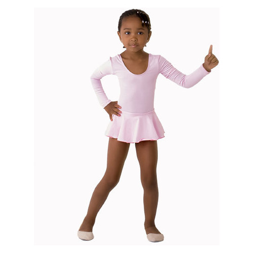 Детский спортивный боди с юбочкой для танцев и гимнастики VS-Sport CO-3376-P розовый размер L(134-140) фото №4