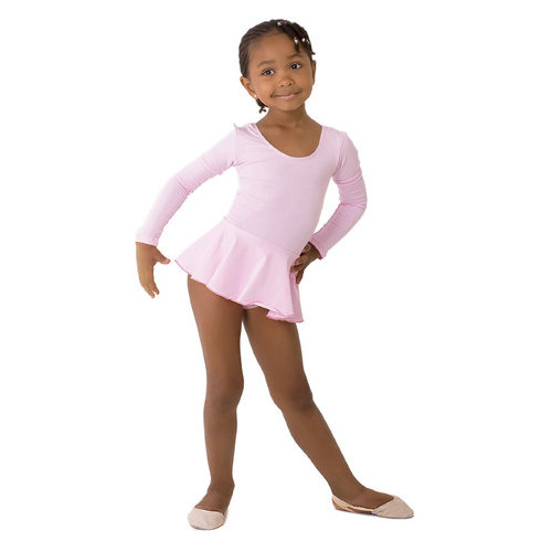 Детский спортивный боди с юбочкой для танцев и гимнастики VS-Sport CO-3376-P розовый размер L(134-140) фото №1