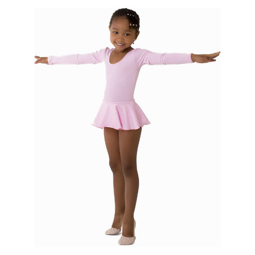 Детский спортивный боди с юбочкой для танцев и гимнастики VS-Sport CO-3376-P розовый размер L(134-140) фото №3