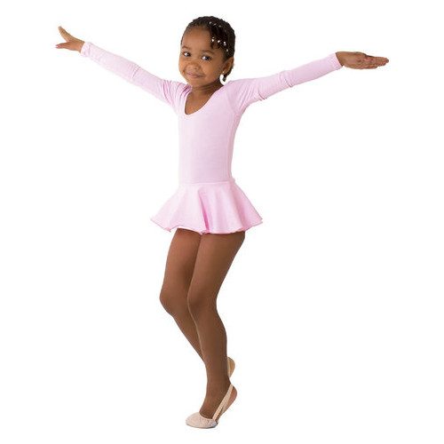 Детский спортивный боди с юбочкой для танцев и гимнастики VS-Sport CO-3376-P розовый размер L(134-140) фото №5